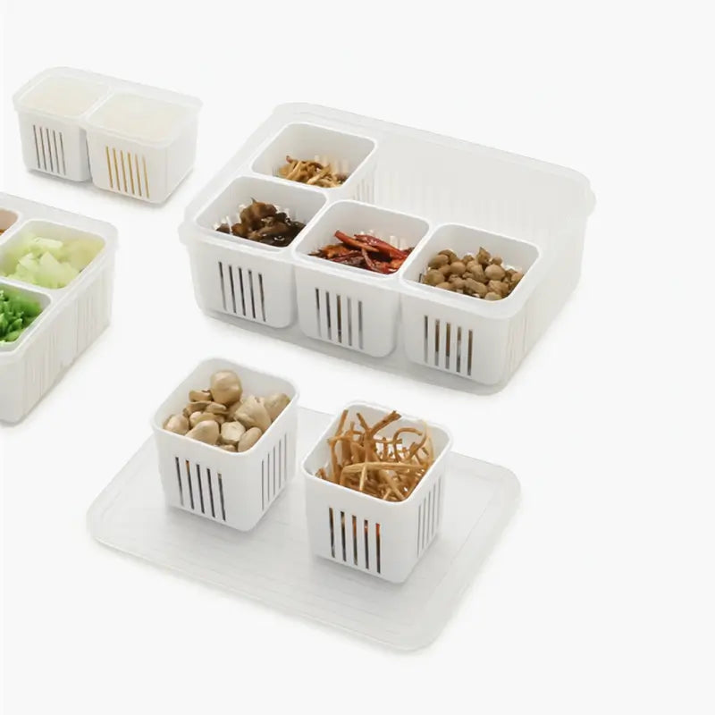 Fridge Storage Boxes Freezer Storage Containers, Container for Kitchen Storage Set, Storage in Kitchen, Vegetable Storage, Draining Crisper Refrigerator Food Box (1 Pc)