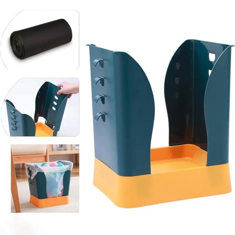 Expandable Trash Can (1 Pc): Plastic, Large Capacity, Kitchen & Bathroom