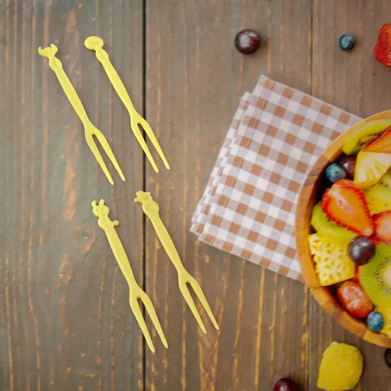 Plastic fruit forks cake dessert forks mini forks - Durable Plastic, Compact Mini Size