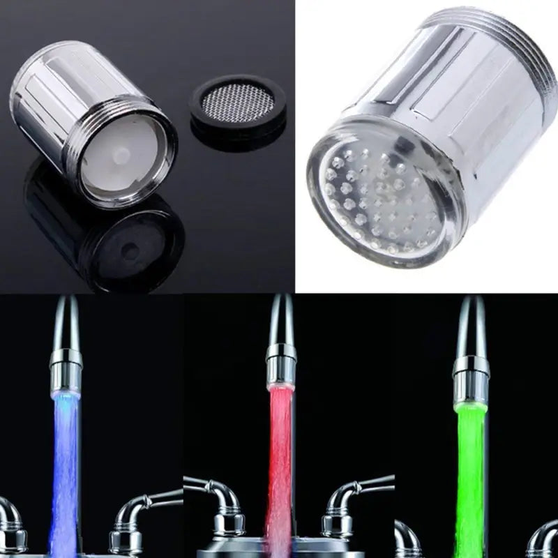 Multi-Color Changing LED Faucet Light Adapter for Bathroom & Kitchen Sink  Energy Saving, Easy Installation, No Battery Required (1 Pc)