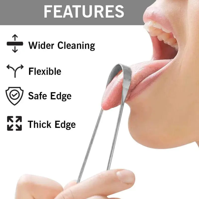 Tongue Cleaner For Kids & Adults | Tongue Scraper For Bad Breath, Maintain Oral Hygiene for Daily Use | for Fresh Breath & Bacteria Removal | Improved Taste (Steel, Copper, Tongue Cleaner / 1
