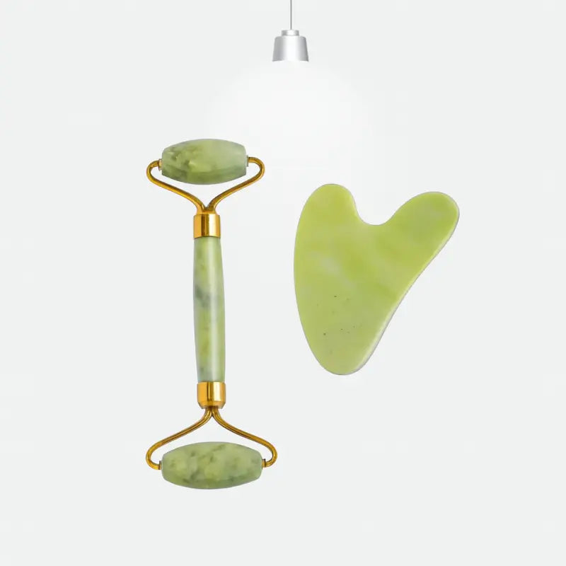 Gua Sha Stone and Anti Aging Jade Roller Massager for Face Massage Natural Face Skincare Massager & Face Roller Massager for Women | Face Shaper Jade Roller and Gua Sha Set for Glowing Skin